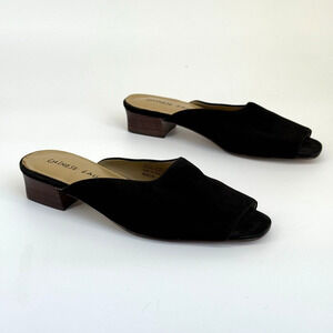 Vtg Y2K Chinese Laundry Womens Marilyn Mules Size 9 Suede Heels Minimalist 90s